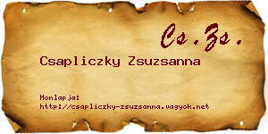 Csapliczky Zsuzsanna névjegykártya