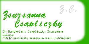 zsuzsanna csapliczky business card